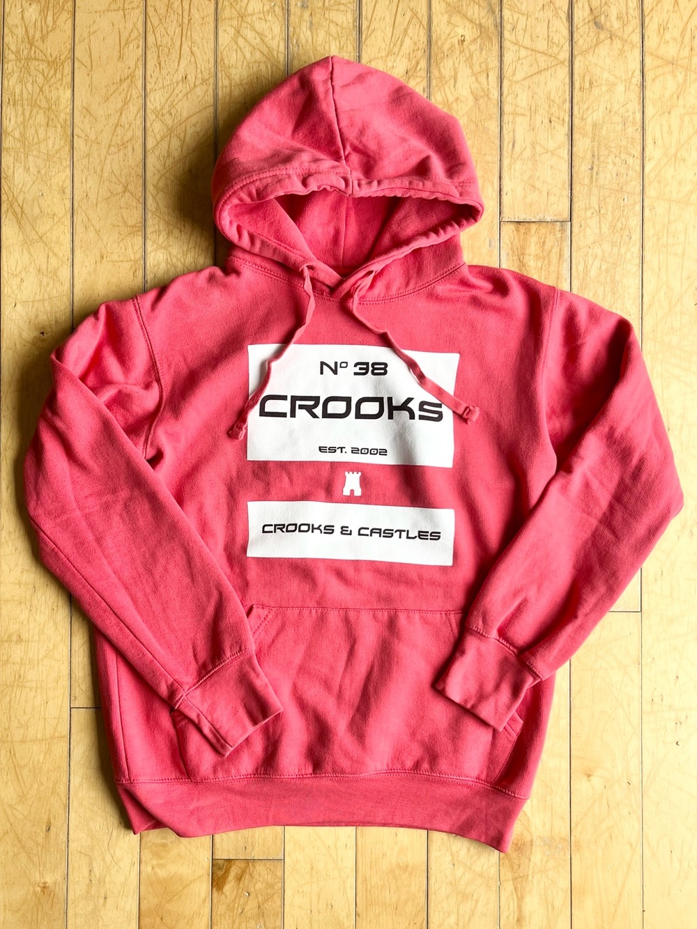Crooks & Castles Unisex Pink/Red Hoodie Sweatshirt Size Medium